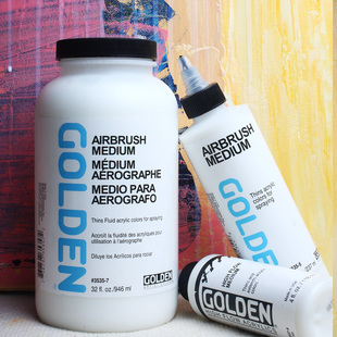 美国GOLDEN高登丙烯颜料喷枪媒介3535液体稀释剂透明增量剂3537