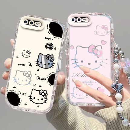 适用于苹果6/7/8plus手机壳iPhonex新款镜面12/13mini可爱15Pro防摔14ProMax全包6s凯蒂猫kt猫14plus女保护套