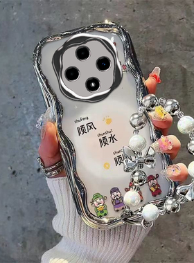 适用oppoa3手机壳a2pro新款a1 5g活力版电镀银a32A36a55A57a58A72a93A96防摔全包A5a7x女a8A9a11中国风顺财神