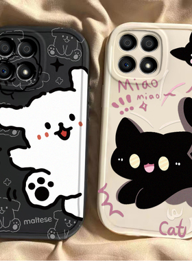 适用荣耀X30i手机壳华为HONORX30i保护套X3Oi新款i30X液态硅胶X3i专用可爱全包防摔X30L叉X301i男女黑猫白狗