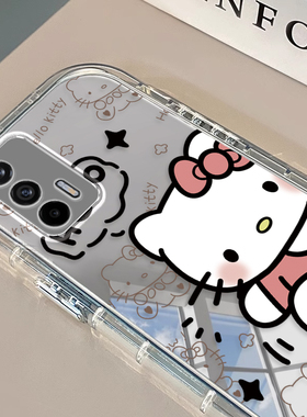 适用真我q3pro手机壳新款realmeq5i/q5x/狂欢版全包防摔真我v60v25v23v20镜面可爱kt猫q3s/q2女v15v13v11s/v5