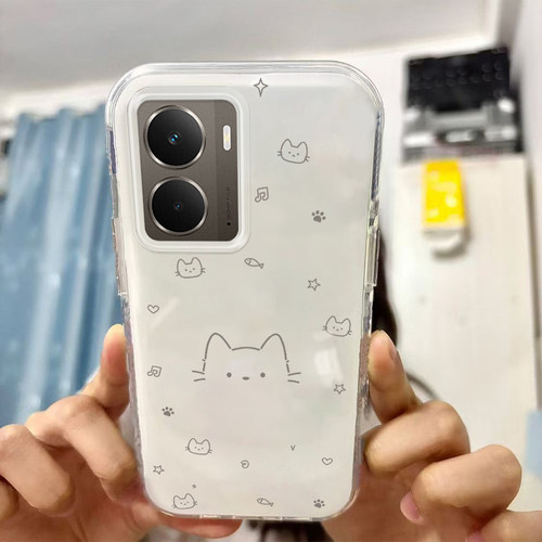 适用于realme真我Neo7x手机壳新款小猫头RMX5071保护套网红高级感ins风卡通女可爱大孔硅胶软壳全包简约创意