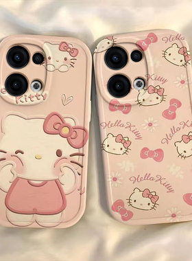 适用OPPOReno14手机壳Reno14Pro保护套OPPO新款硅胶OPPORen镜头凯蒂猫可爱全包防摔外壳0PP0Ren014Pr0女生款