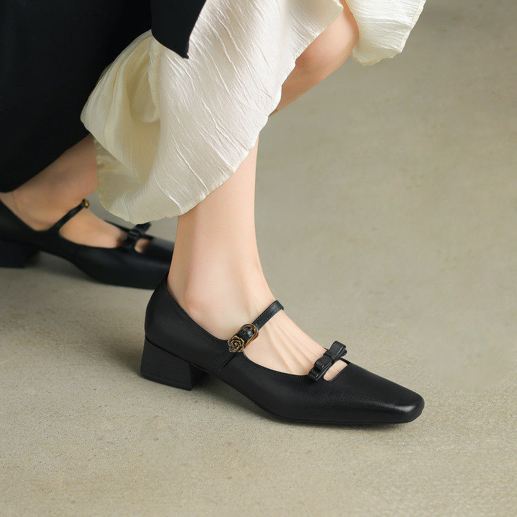 法式复古擦色山茶花蝴蝶结浅口单鞋2025春季浅口里外全皮玛丽珍鞋,户外/登山/野营/旅行用品,登山鞋/徒步鞋,淘宝优惠券,粉丝福利购,淘宝优惠卷