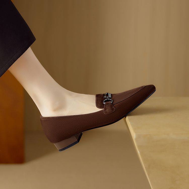 春秋季羊皮尖头乐福鞋女英伦风磨砂皮平底鞋女软底舒适深口单鞋女,流行男鞋,马丁靴,淘宝优惠券,粉丝福利购,淘宝优惠卷