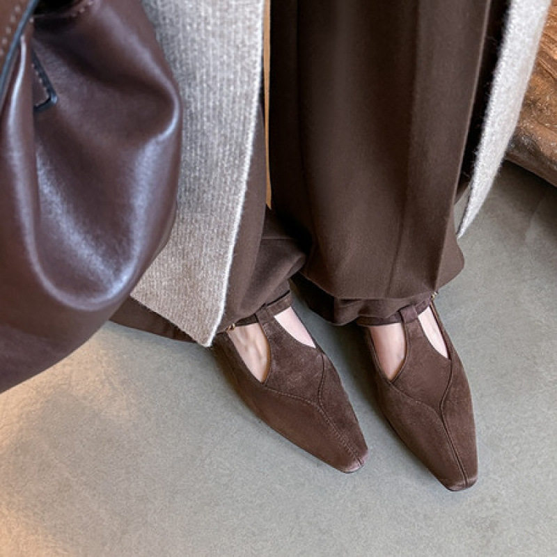 2.5cm~复古风反绒皮玛丽珍鞋女方头浅口T字带粗低跟法式单鞋通勤,户外/登山/野营/旅行用品,登山鞋/徒步鞋,淘宝优惠券,粉丝福利购,淘宝优惠卷