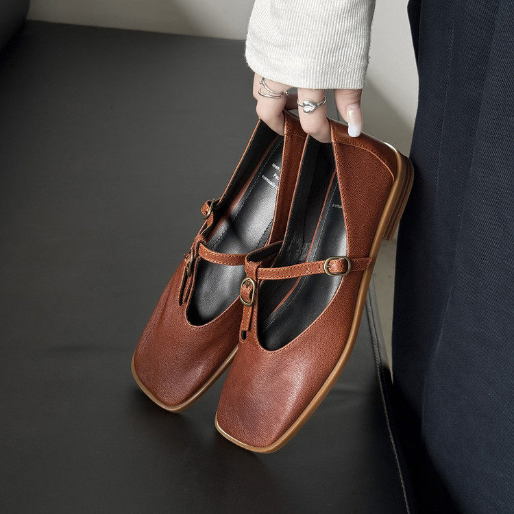 羊皮方头平底玛丽珍鞋女2025秋季新款舒适全皮浅口单鞋女鞋小皮鞋,户外/登山/野营/旅行用品,登山鞋/徒步鞋,淘宝优惠券,粉丝福利购,淘宝优惠卷