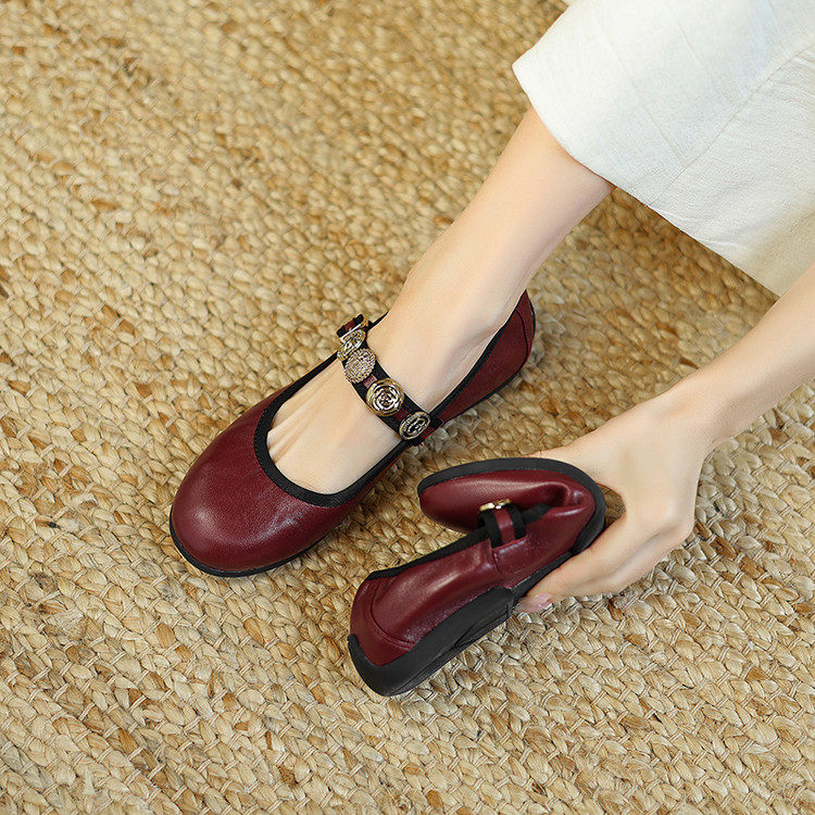 秋季新款小香风法式复古一字扣玛丽珍鞋女微章扣圆头浅口平底单鞋,居家布艺,居家婚庆拖鞋,淘宝优惠券,粉丝福利购,淘宝优惠卷