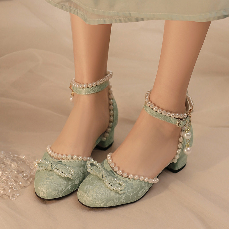 新中式包头凉鞋轻国旗袍中跟鞋串珠粗跟汉服凉鞋28-43亲子外贸鞋,户外/登山/野营/旅行用品,登山鞋/徒步鞋,淘宝优惠券,粉丝福利购,淘宝优惠卷