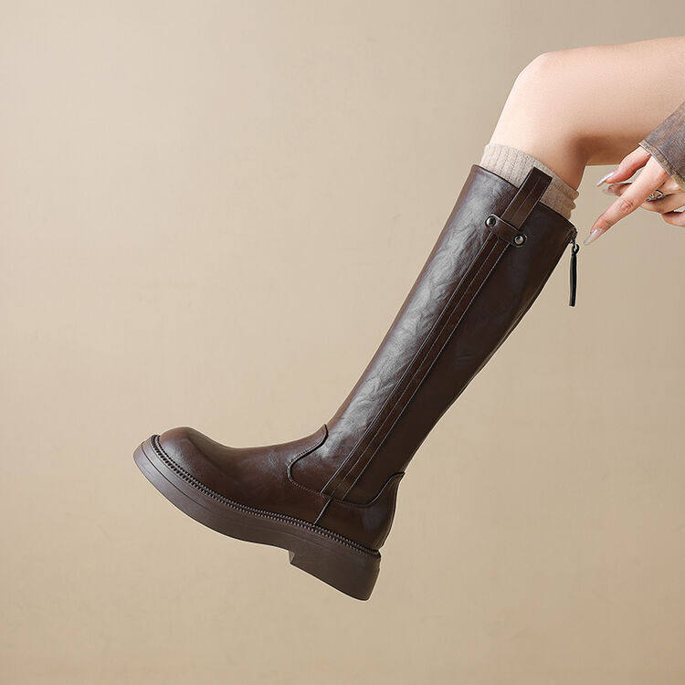 不过膝长靴女厚底大码高筒靴41一43秋冬圆头百搭粗跟英伦风骑士靴,户外/登山/野营/旅行用品,登山鞋/徒步鞋,淘宝优惠券,粉丝福利购,淘宝优惠卷