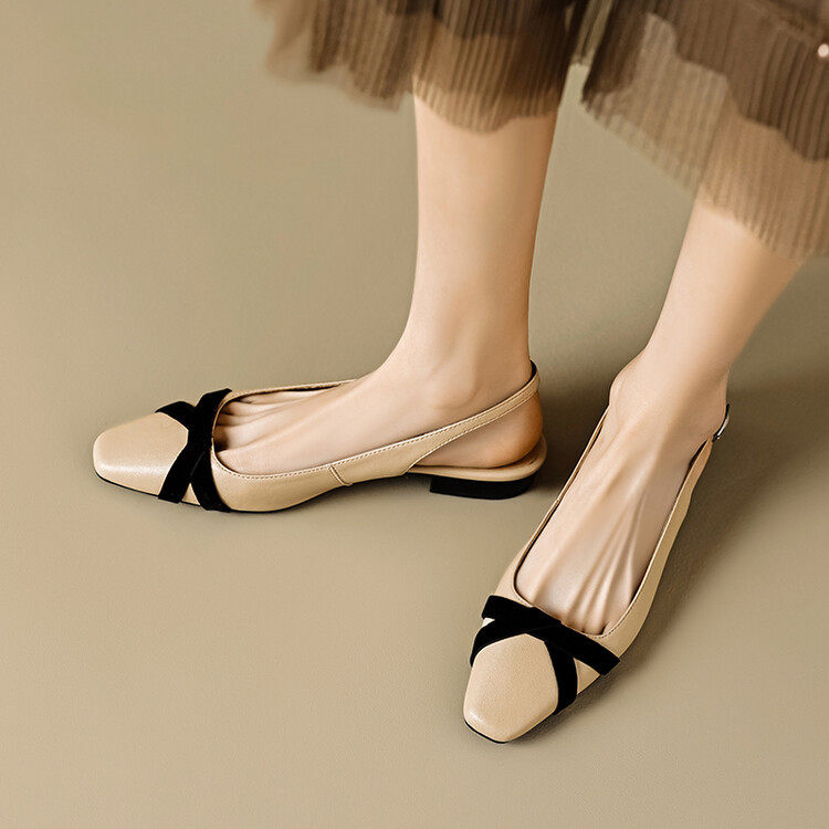 韩版真皮浅口平底女鞋春夏新款韩版方头时尚包头后空四季女式凉鞋,运动鞋new,跑步鞋,淘宝优惠券,粉丝福利购,淘宝优惠卷
