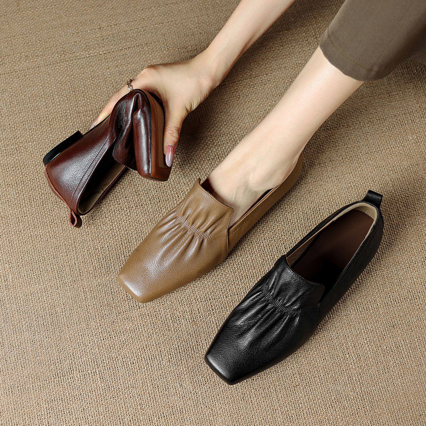 女士优雅文艺时尚2025年新款方头平底平跟乐福小皮鞋舒适深口单鞋,户外/登山/野营/旅行用品,登山鞋/徒步鞋,淘宝优惠券,粉丝福利购,淘宝优惠卷