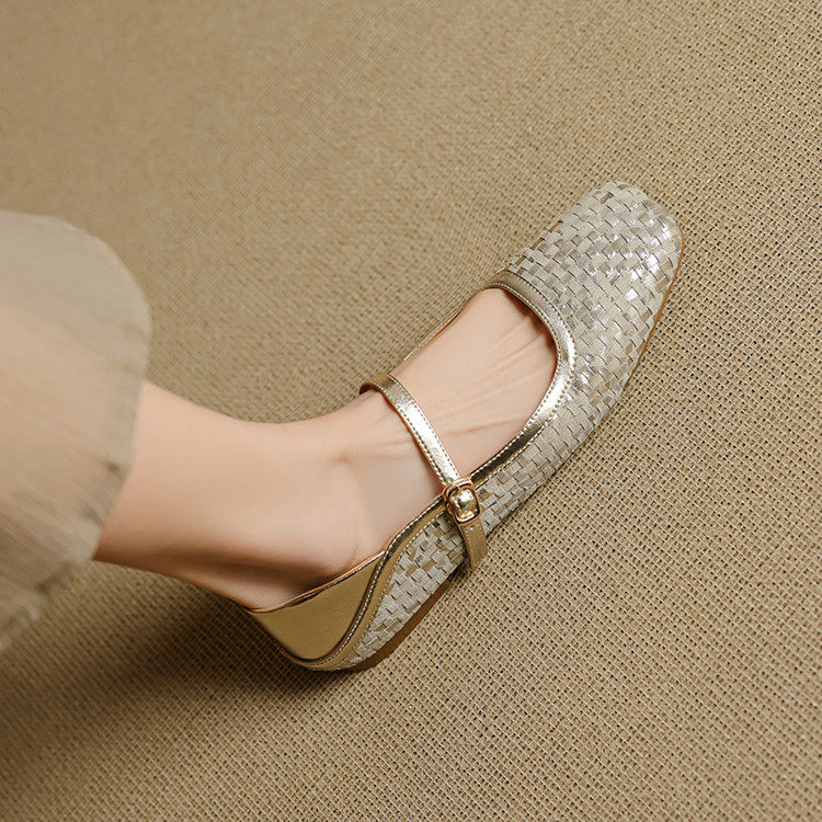 复古编织镂空单鞋女方头一字带真皮低跟凉鞋软底法式玛丽珍洞洞鞋,户外/登山/野营/旅行用品,登山鞋/徒步鞋,淘宝优惠券,粉丝福利购,淘宝优惠卷