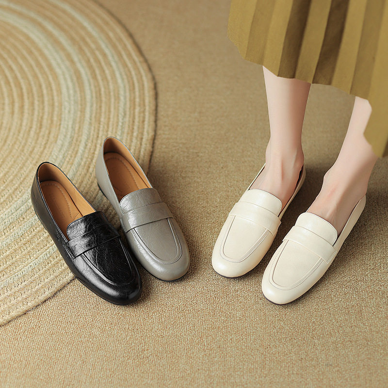 法式复古软底乐福鞋女2023春秋新款休闲豆豆奶奶鞋英伦风平底单鞋,流行男鞋,马丁靴,淘宝优惠券,粉丝福利购,淘宝优惠卷