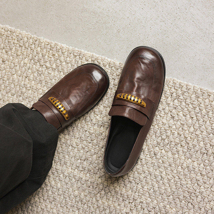 法式深口单鞋女春秋2026圆头百搭平底鞋真皮软底头层牛皮乐福鞋女,户外/登山/野营/旅行用品,登山鞋/徒步鞋,淘宝优惠券,粉丝福利购,淘宝优惠卷