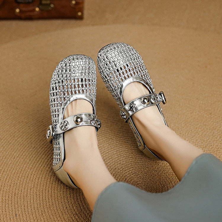 时尚圆头平底浅口单鞋女2025年春夏季透气编织一字扣带玛丽珍皮鞋,户外/登山/野营/旅行用品,登山鞋/徒步鞋,淘宝优惠券,粉丝福利购,淘宝优惠卷