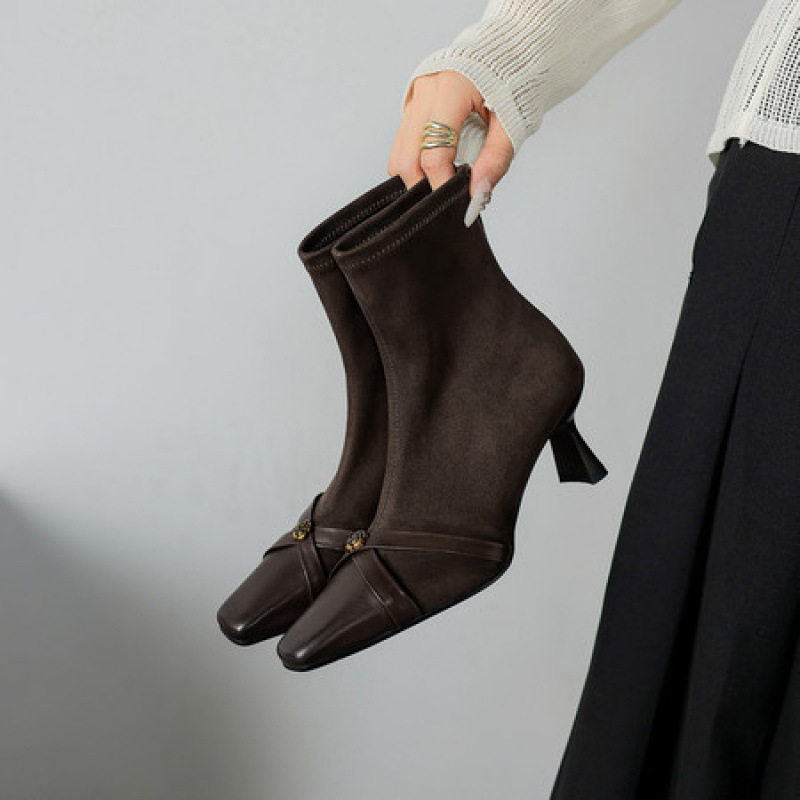 2025山茶花小短靴女秋冬季细跟高跟鞋法式软底不累脚瘦瘦靴巨好看,流行男鞋,马丁靴,淘宝优惠券,粉丝福利购,淘宝优惠卷