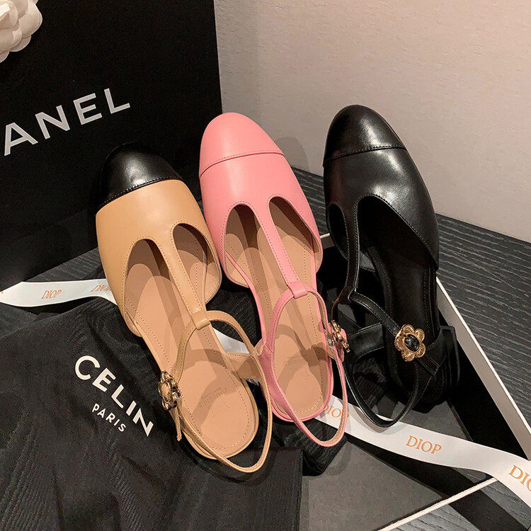 时髦俏皮风小香风玛丽珍丁字带圆头金属花朵款凉鞋2023夏季平底鞋,流行男鞋,马丁靴,淘宝优惠券,粉丝福利购,淘宝优惠卷