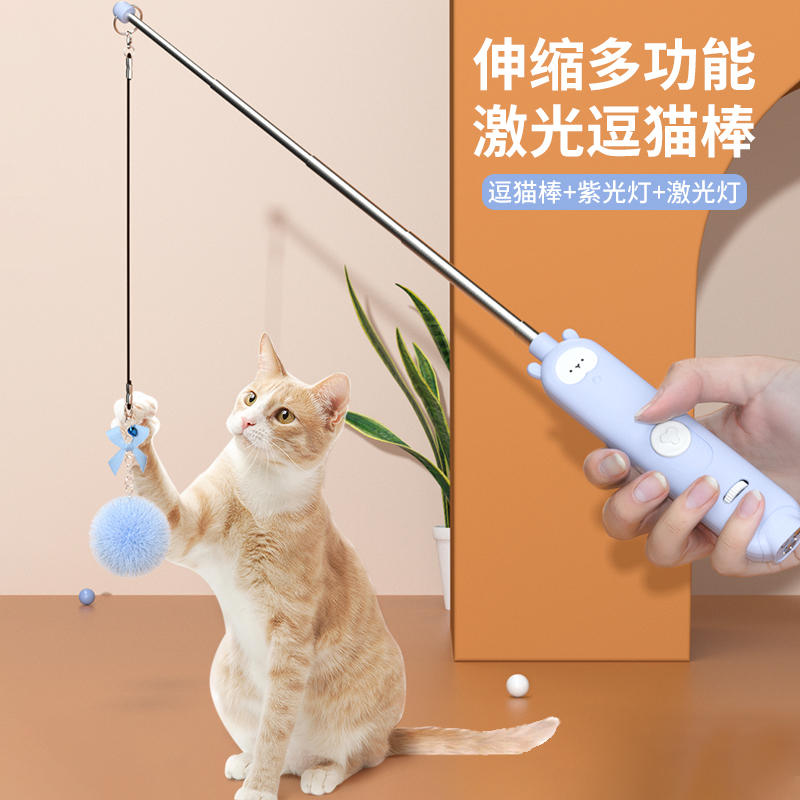 USB充电紫光灯激光逗猫棒5种图案