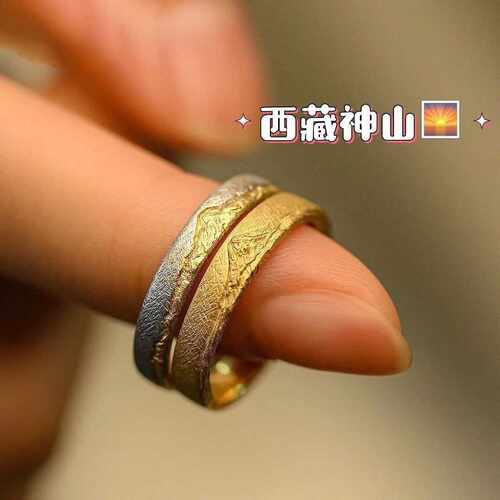 金山日照戒指男复古设计感精致小众高级感女可调节配饰时尚饰品
