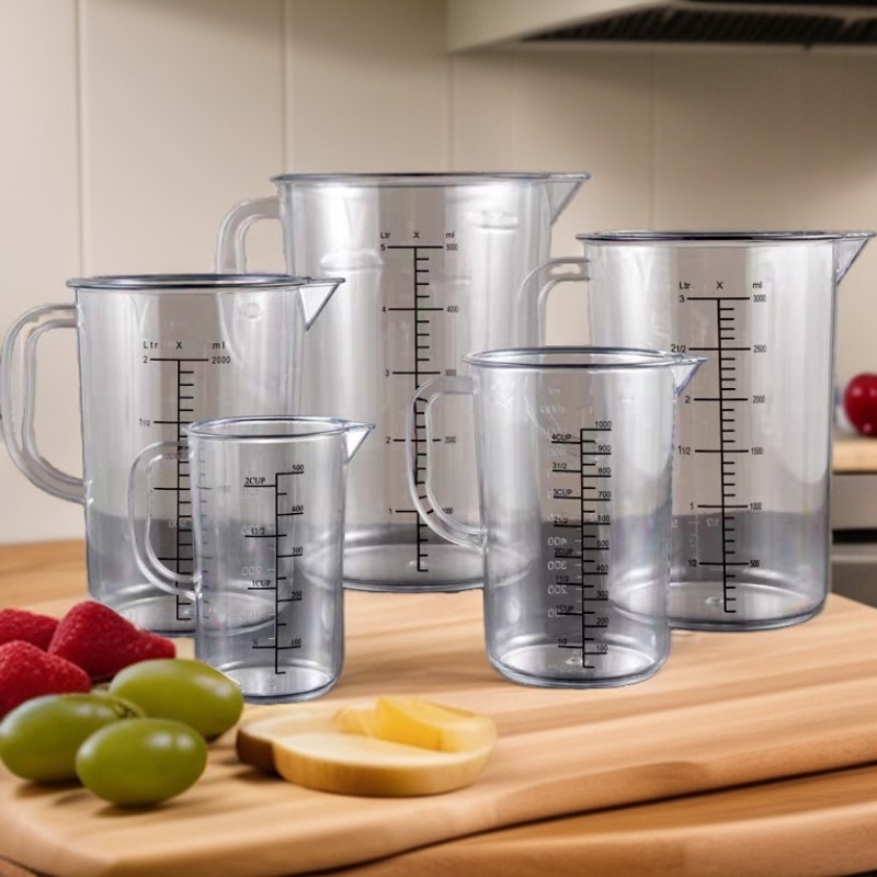 塑料量杯带刻度奶茶店专用食品级耐高温多规格pc亚克力大容量量杯