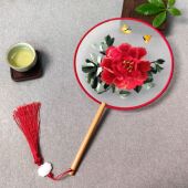 双面绣古风扇子中国风绣花刺绣团扇汉服专用苏绣团扇跳舞扇子百搭