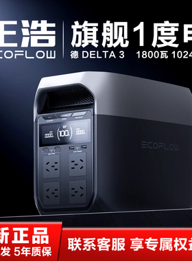 EcoFlow 正浩德3 Delta3户外移动电源220V车载大功率磷酸铁锂储能