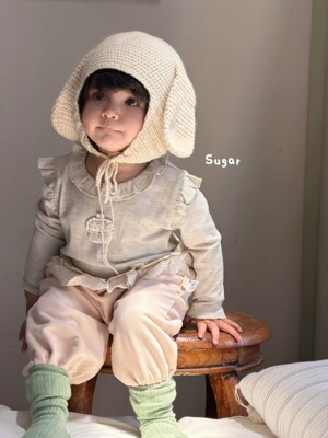 小树家 sugar苏格2026秋款女宝韩系贴布花边T恤上衣卫裤运动套装