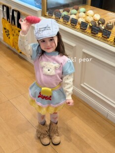 小树家 AKI阿梨2026秋款韩版卡通针织毛衣套头衫蝴蝶结半裙套装