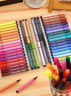 得力粗三角杆水彩笔70656儿童宝宝幼儿园画画涂鸦绘画手绘笔水彩