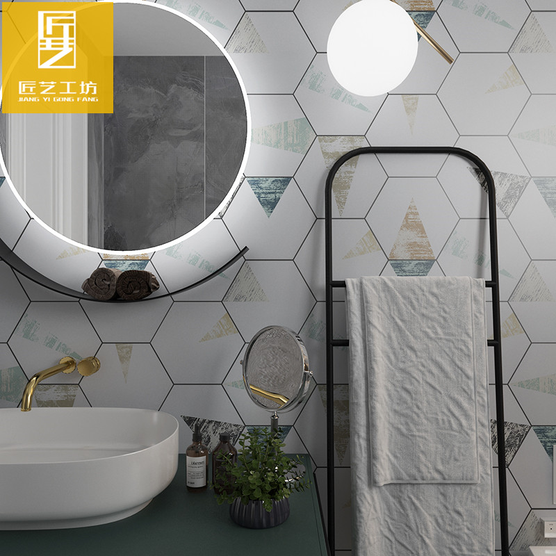 ins北欧六角砖花砖 卫生间厨房背景墙瓷砖浴室防滑耐磨阳台地砖|msdalam kategori keluarga memasang ibu, jubin seramik, bata antik (termasuk batu budaya) - dari Buy2taobao.com untuk memberikan perkhidmatan ejen Taobao profesional membeli