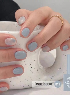 韩国甲油胶very good nail蓝色灰色浅绿色显白美甲光疗B19