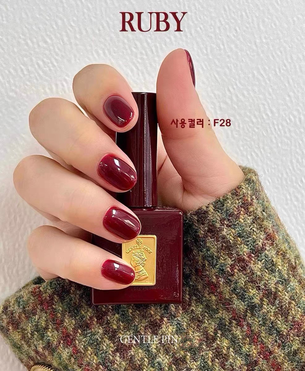 韩国进口甲油胶微粉GentlecosGentlePink圣诞宝石红野玫瑰F28