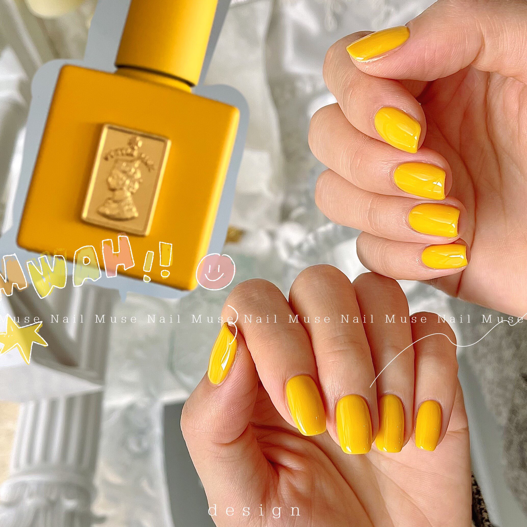 韩国微粉gentlecosgentlepink高端甲油胶黄色a06显白就行色春款