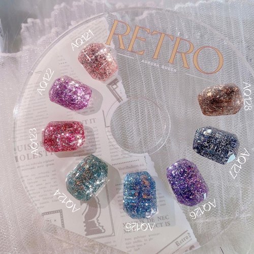 韩国DGEL&AQ高端甲油胶亮片闪粉秋冬新色RETRO