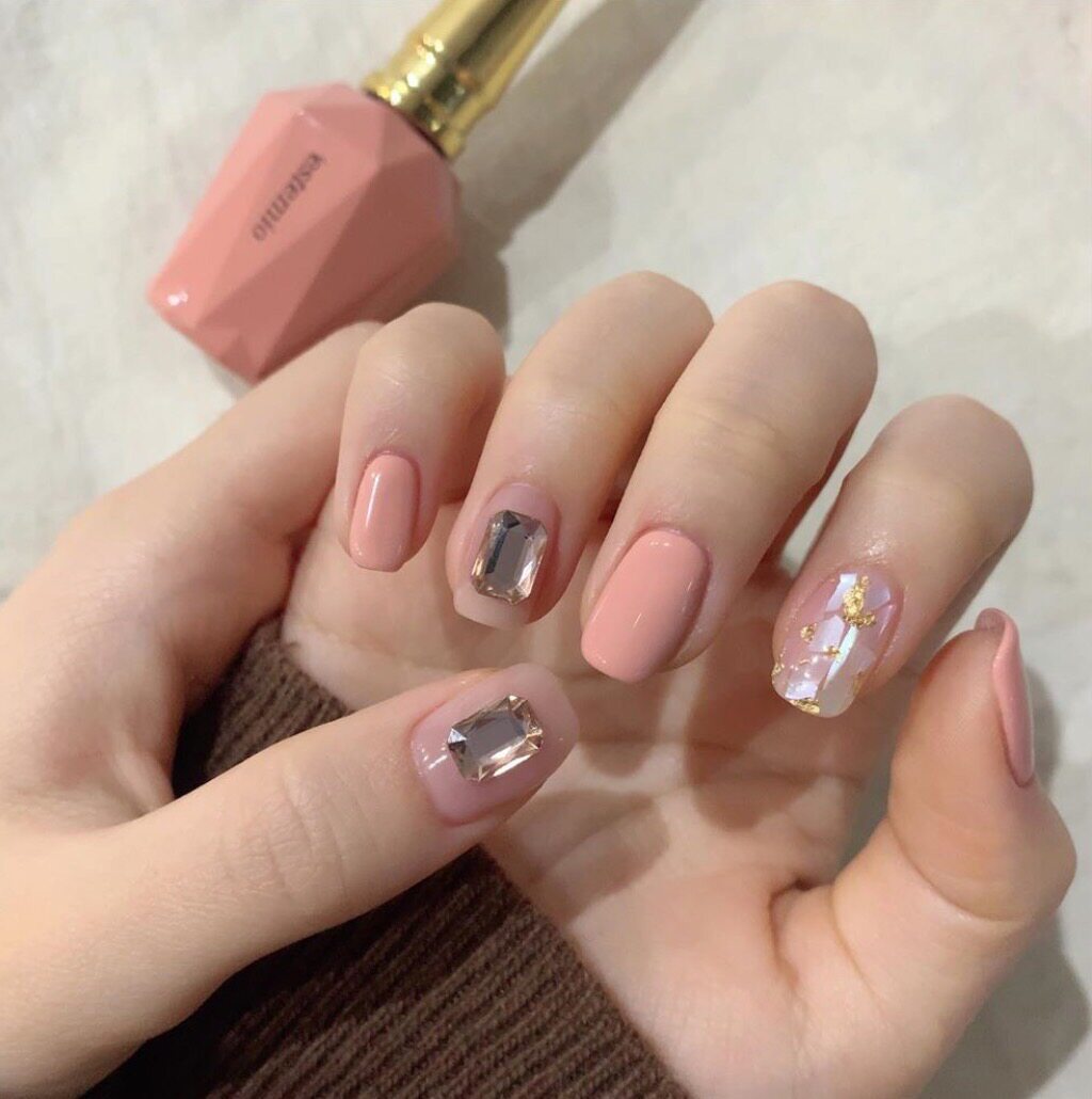 韩国指甲油estemio高端甲油胶肉桂粉dp8搭配底胶粉色美甲秋冬色系