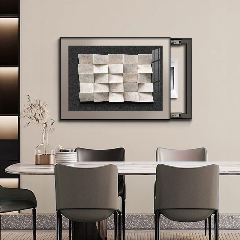 抽象电表箱装饰画2026新款高级感遮挡配电箱盒挂画免打孔餐厅壁画,家居饰品,现代装饰画,淘宝优惠券,粉丝福利购,淘宝优惠卷