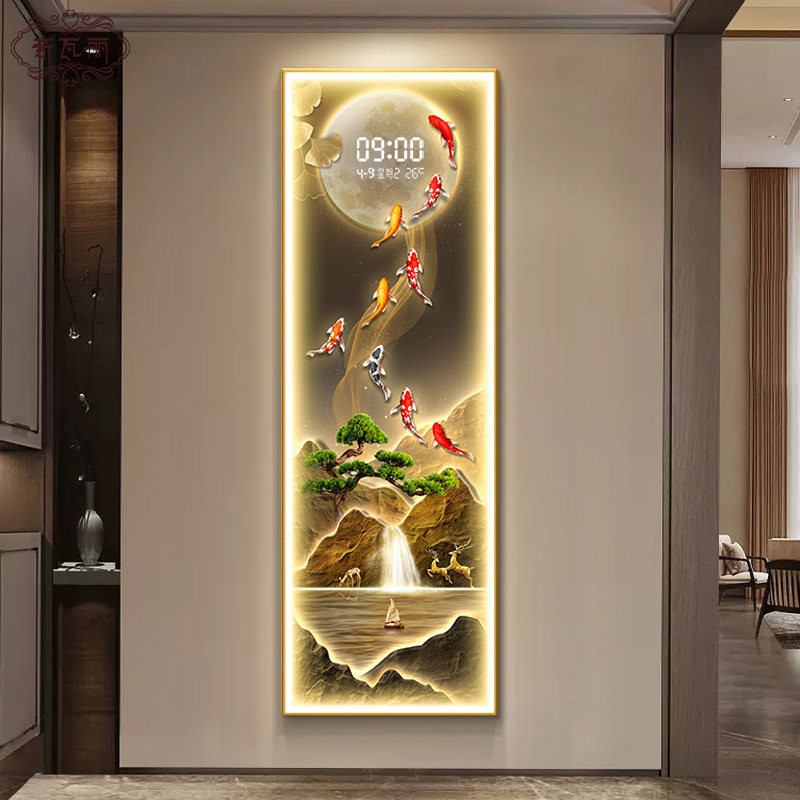 【一画三用】九鱼图玄关装饰画图片