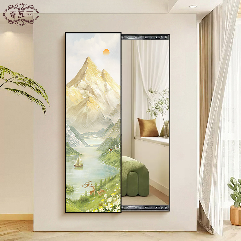 玄关装饰画2024新款奶油风