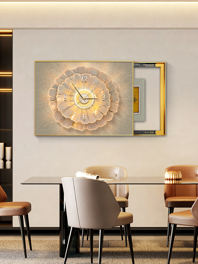 花仪表箱装饰画无障碍豪华高端创意钟挂画阻塞配电箱电源总开关箱