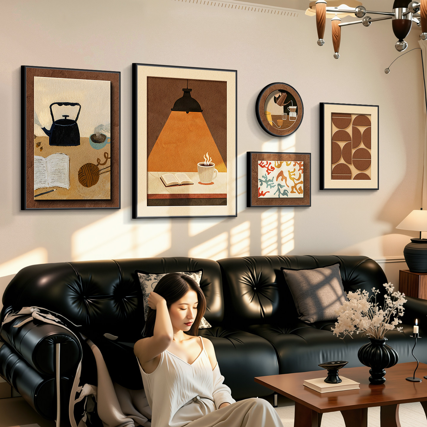 小众艺术大白墙装饰画中古风客厅沙发背景墙挂画法式复古壁画,家居饰品,现代装饰画,淘宝优惠券,粉丝福利购,淘宝优惠卷