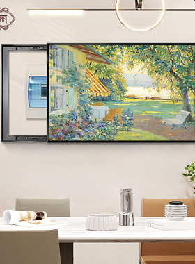 莫奈电表箱装饰画现代简约梵高世界名画油画免打孔配电箱遮挡挂画