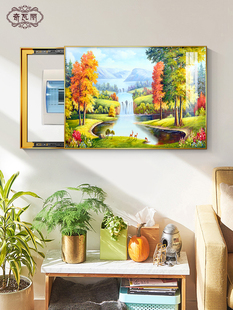 聚宝盆山水风景电表箱装饰画2025新款现代简约餐厅遮挡配电箱挂画