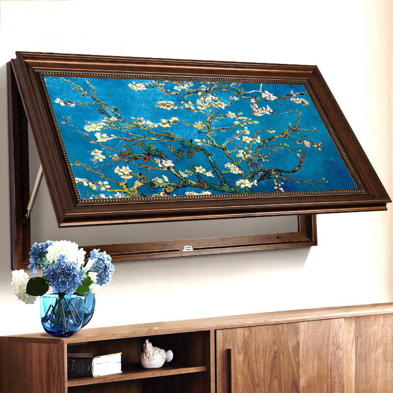 美式风液压可推拉电表箱装饰画