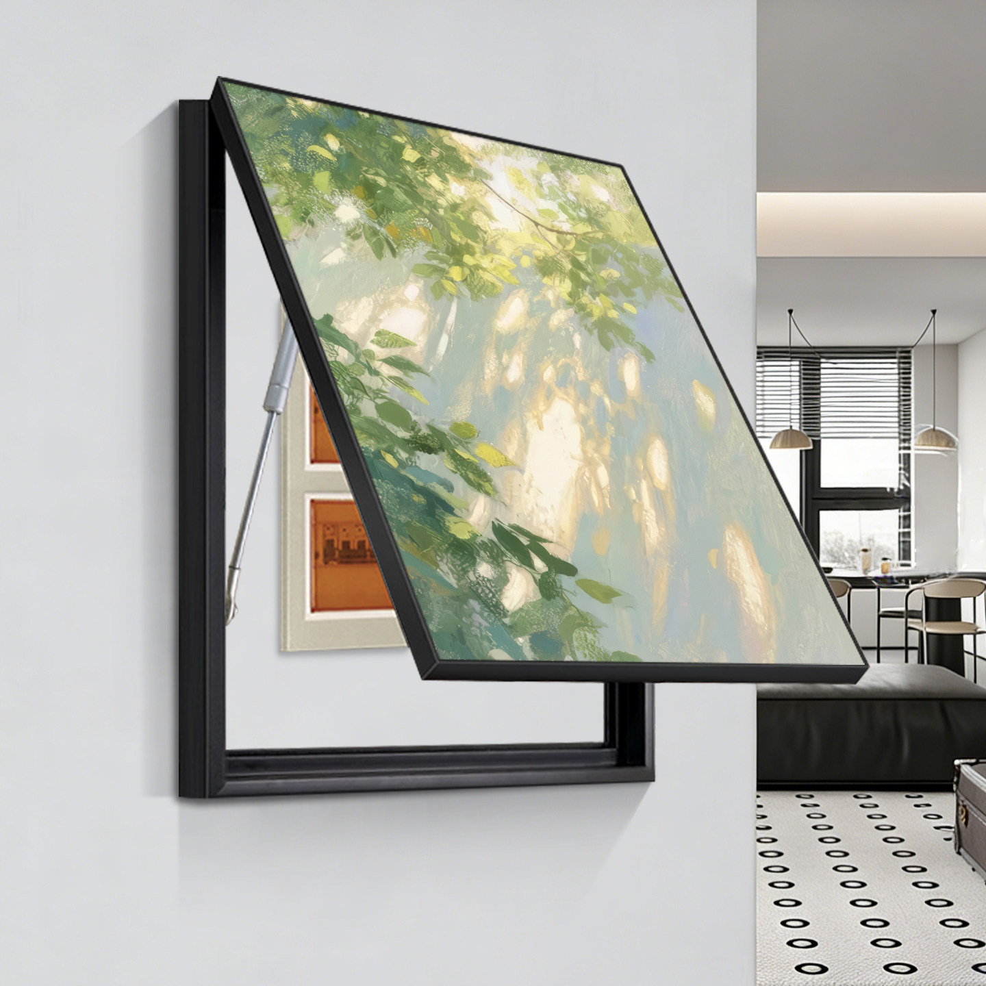 入户玄关电表箱装饰画竖款轻奢高级感强弱配电箱盒遮挡挂画免打孔,家居饰品,现代装饰画,淘宝优惠券,粉丝福利购,淘宝优惠卷