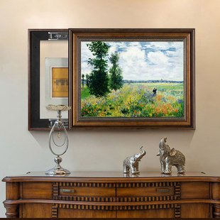 电闸盒玄关壁画 饰画家用配电箱遮挡挂画美式 莫奈梵高欧式 电表箱装