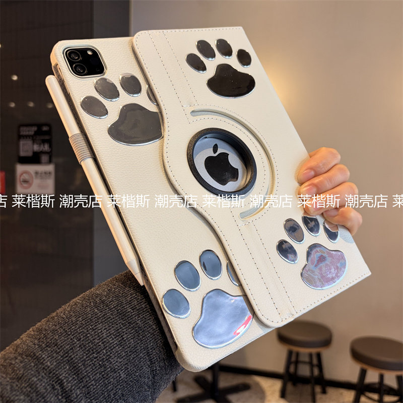 立体浮雕360度旋转皮套苹果iPad11代a16保护套十代10.9寸10.2寸9.7适用air456平板壳Pro11翻盖A2602第7/8/9代