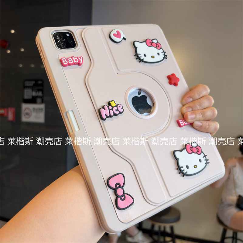 立体亚克力带笔槽卡通苹果可旋转