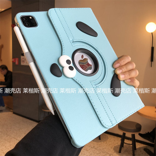 DIY表情狗360度旋转适用iPad11代保护套2025新款第789代10.2寸9.7翻盖a1822苹果Air7平板壳Pro11卡通2197皮套