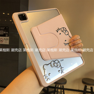 立体可爱浮雕360旋转亚克力适用iPadAir11保护套2025新款Pro11寸10.2笔槽9.7苹果10代9防弯air76可爱13寸硬壳